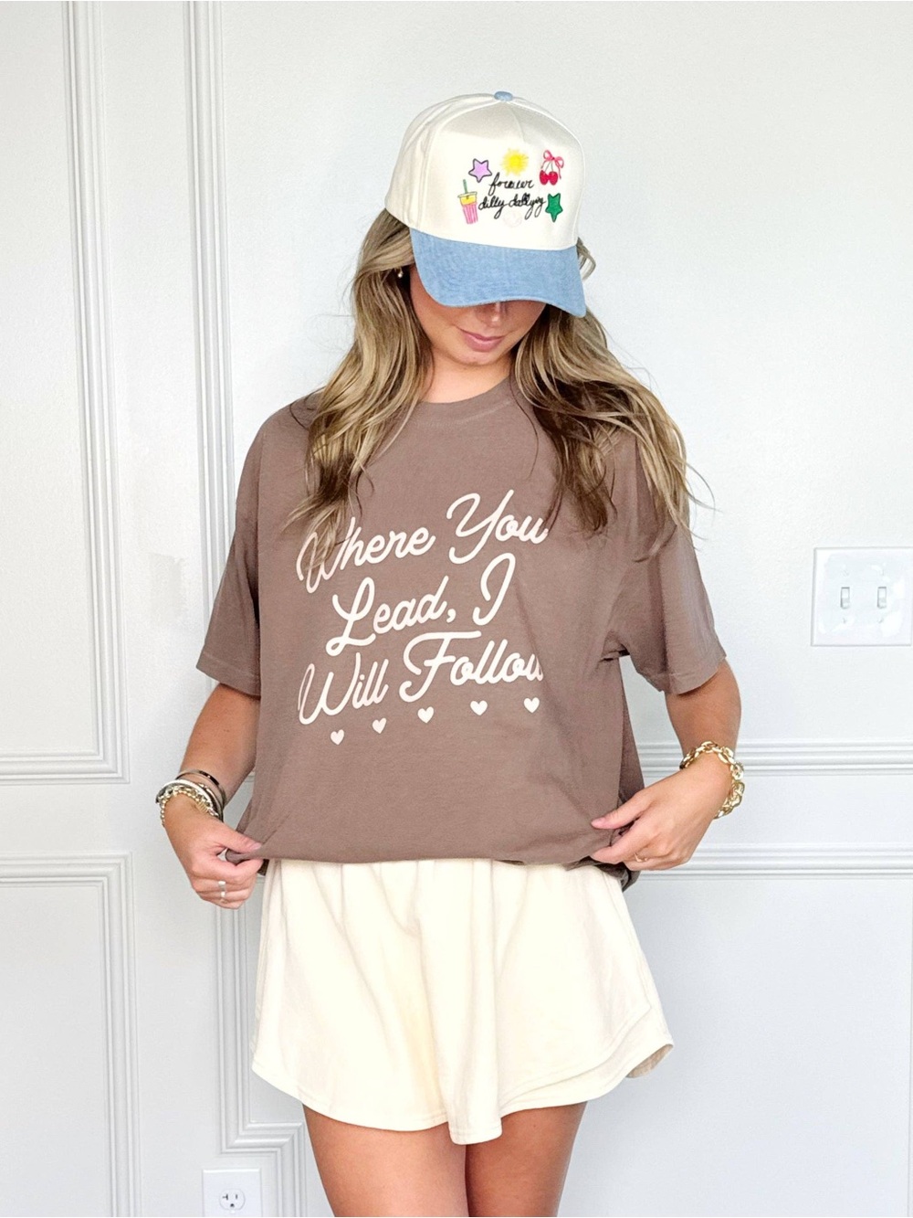 Gilmore Girls Graphic Tee "Where You Lead, I Will Follow" - Brown